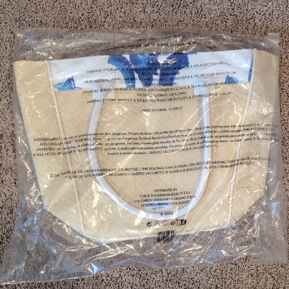 Dolce & Gabbana White and Blue Tote Bag